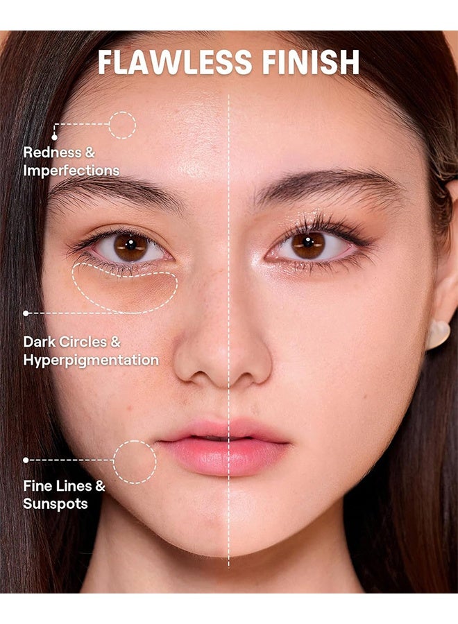 zephoco Velvet Skin Moisturizing Cushion, Pink Glow Cushion Foundation, Easy Coverage, Natural Dewy Glow Finish, Moisturizing For Dry Skin, Lightweight, Long-Lasting & Oxidation-Resistant And High Coverage (Lvory White) - Image 4